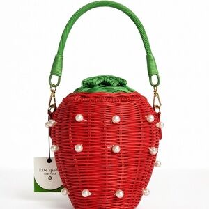Kate Spade Red and Green Strawberry Shoulder Bag